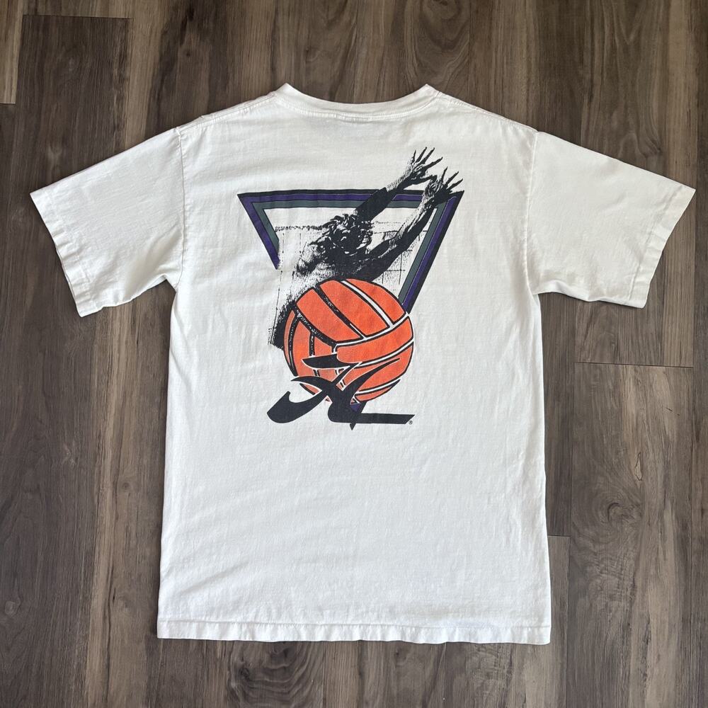 Vintage Hobie Volley Ball T-Shirt Men's Size M White 1980s Worn Distressed USA